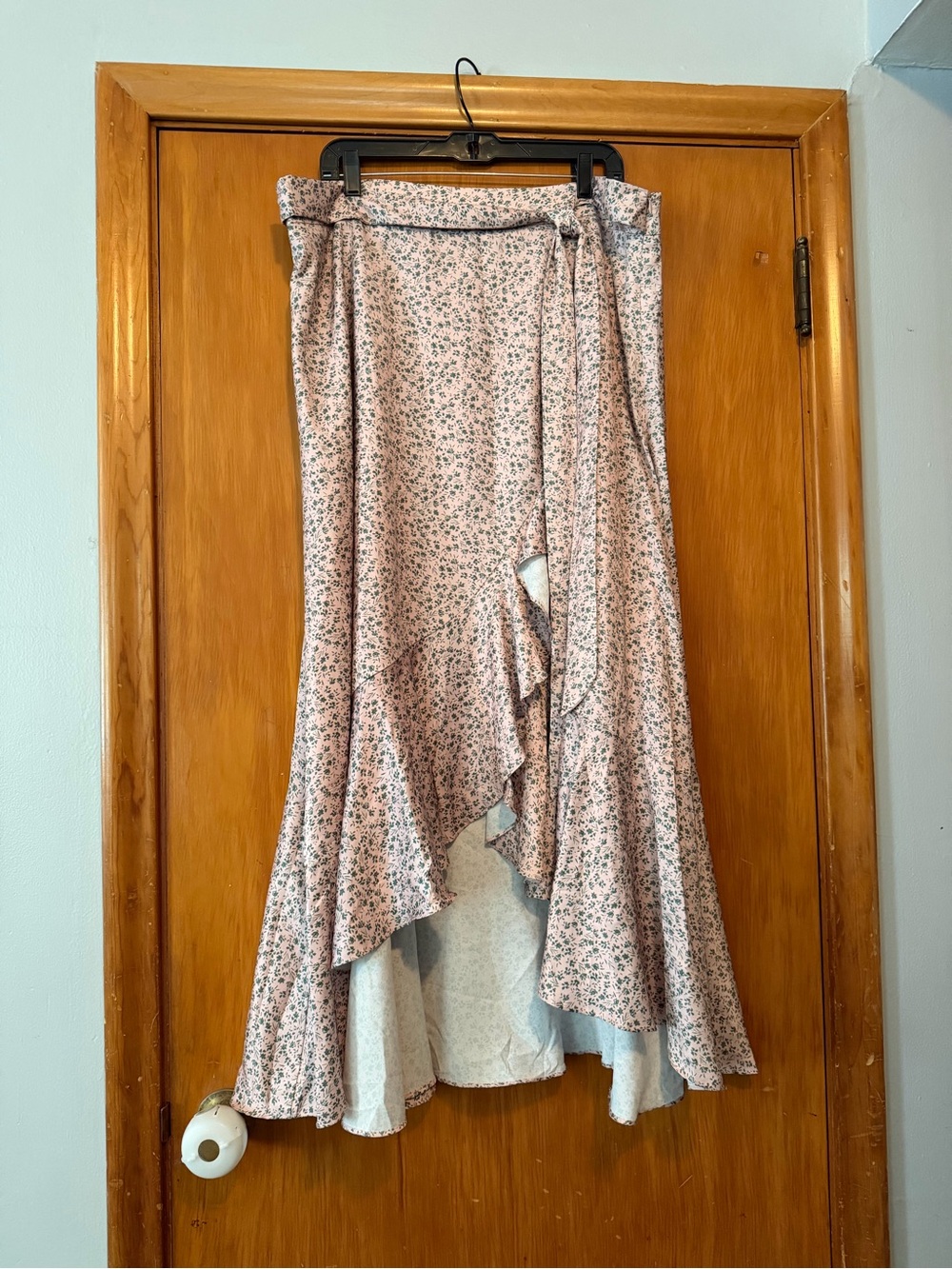 Dainty Jewells Pink Floral Maxi Wrap Skirt with Ruffle Hem